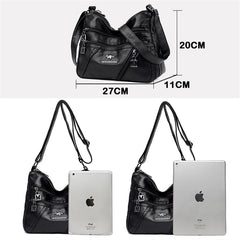 Soft Leather Handbag Purse Women Bag Multi-pocket Crossbody Shoulder Bag