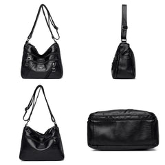 Soft Leather Handbag Purse Women Bag Multi-pocket Crossbody Shoulder Bag