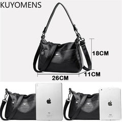 Soft Leather Women Handbags Shoulder Crossbody Bags Casual Tote