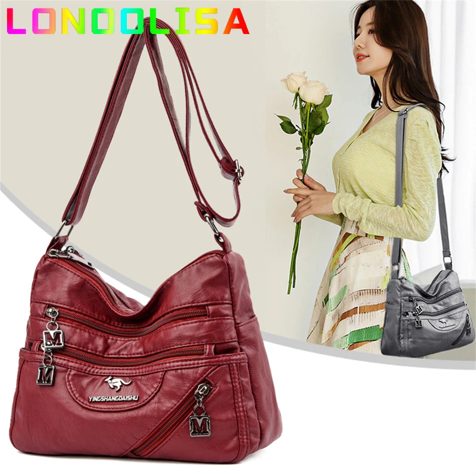 Women's Soft Leather Crossbody Shoulder Bag