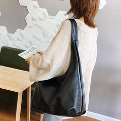 Soft Leather Shoulder Bag Women Winter Handbag Casual Lady Totes Bag