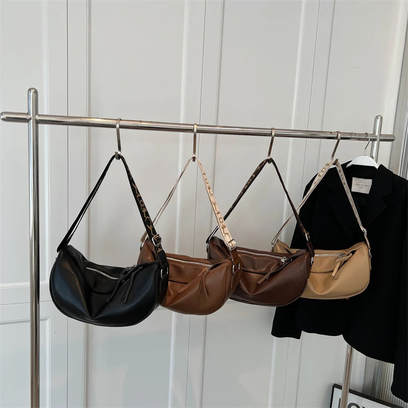 Vintage Leather Shoulder Bag for Women Crossbody Large Handbag