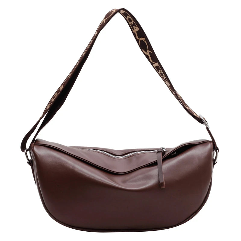 Vintage Leather Shoulder Bag for Women Crossbody Large Handbag