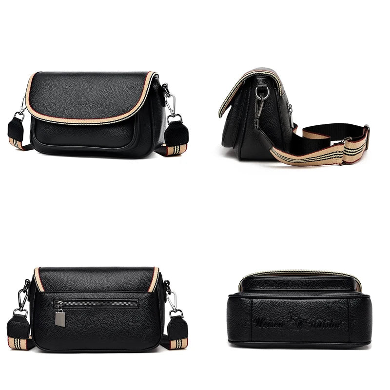 Soft Leather Crossbody Bags for Women Handbags Flap Sac Purses