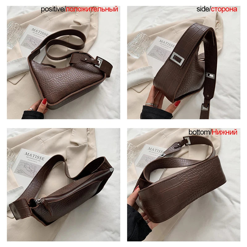 Soft Leather Shoulder Bag for Women Zip Crossbody