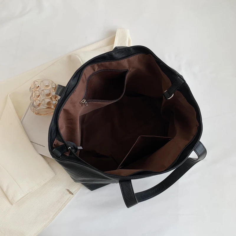 Soft Leather Women Bag Travel Shoulder Bag Large Capacity Tote Shopper Handbag