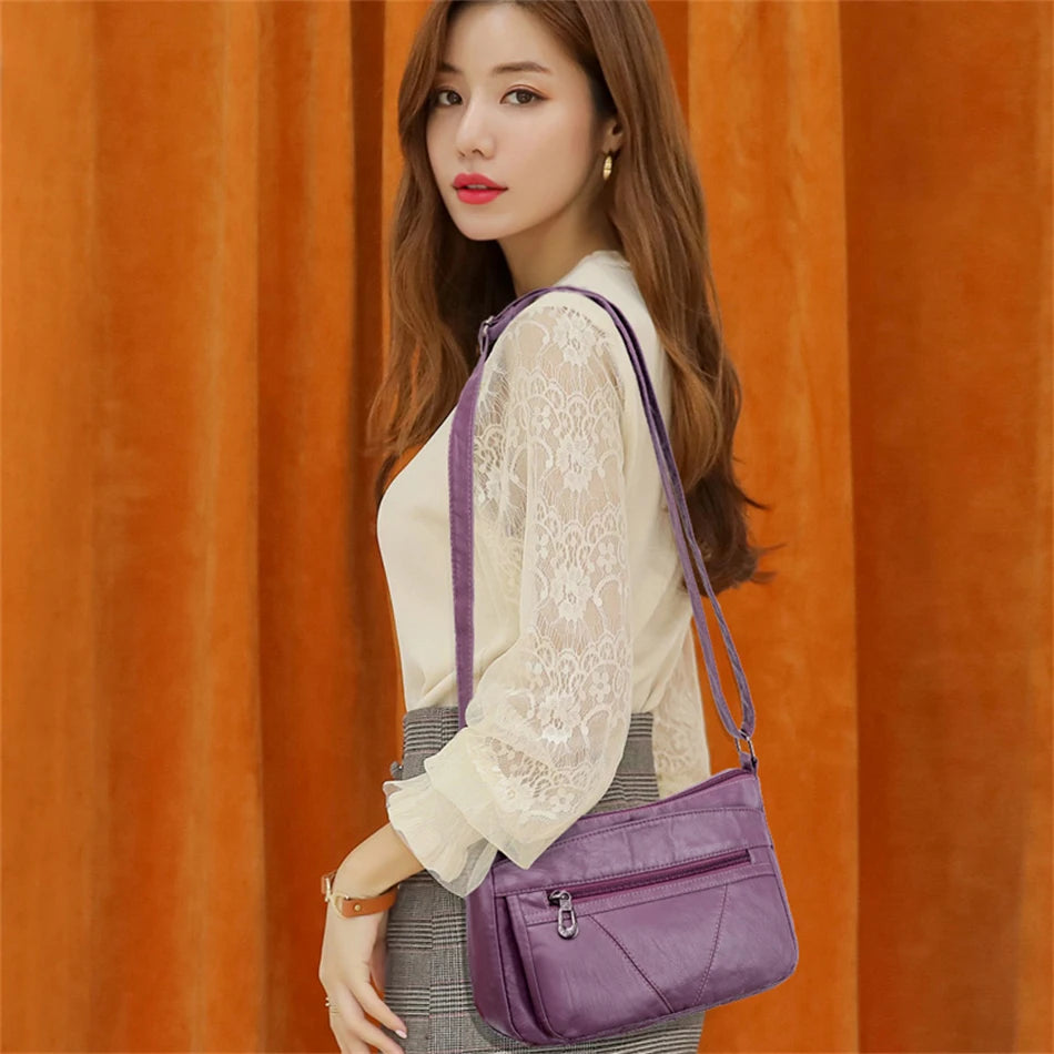 Soft Leather Women Bags Trends Shoulder Bag Handbag Purses Classic Crossbody Sac