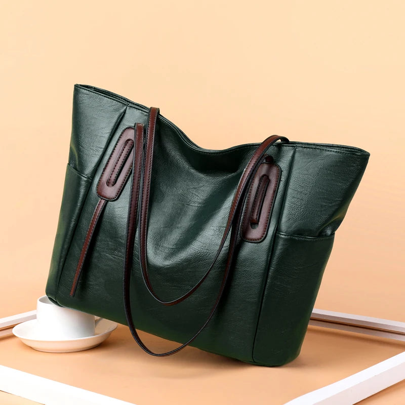 Soft Leather Women Handbags Vintage Female Shoulder Bag Tote Sac