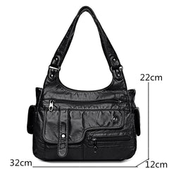 Soft Leather Women's Shoulder Bags Multi-Layer Crossbody Bag