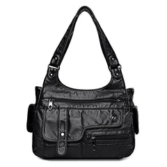 Soft Leather Women's Shoulder Bags Multi-Layer Crossbody Handbag