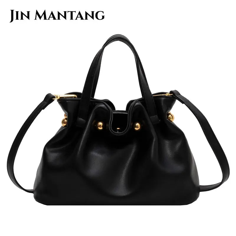 Soft PU Leather Shoulder Crossbody Bag for Women Handbags Bucket Sac