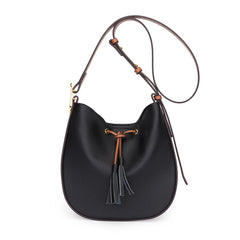 Vintage Tassel Leather Women Handbags Soft Real Cowhide Female Shoulder Bags