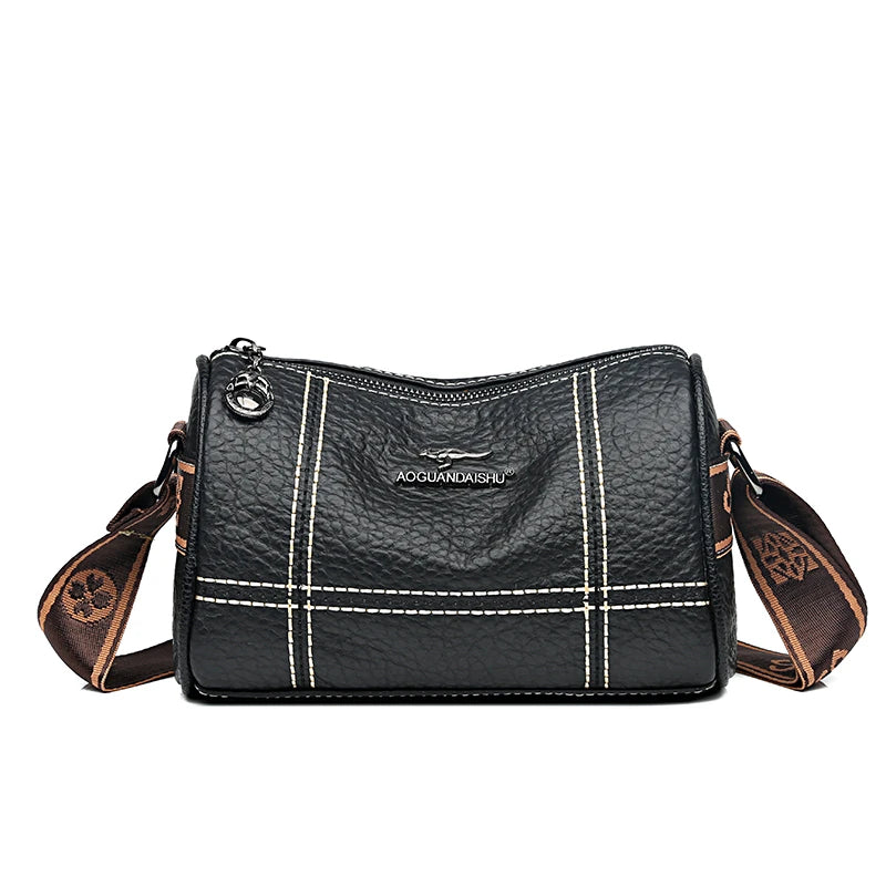 High Solid Leather Shoulder Crossbody Bags For Women Ladies Handbags