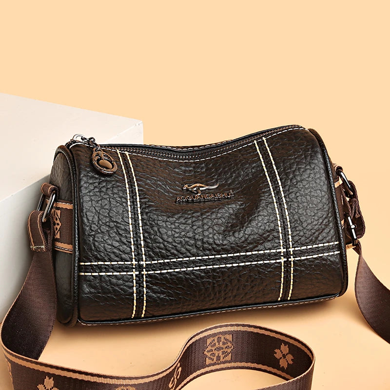 High Solid Leather Shoulder Crossbody Bags For Women Ladies Handbags