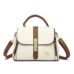 High Solid Leather Shoulder Messenger Bag for Women Large Capacity