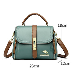 High Solid Leather Shoulder Messenger Bag for Women Large Capacity