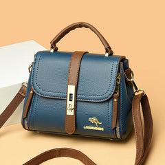 High Solid Leather Shoulder Messenger Bag for Women Large Capacity
