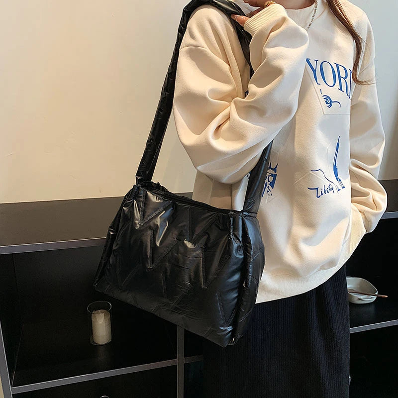 High Space Cotton Ladies Shoulder Bags Winter Shopping Crossbody Bag for Women