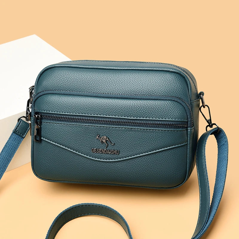 Split Leather Shoulder Bag Women Ladies Crossody