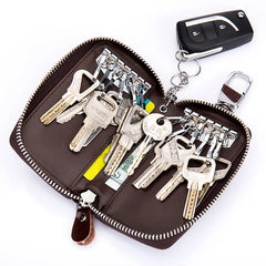 Split Leather KeyChain Unisex Key Bag Car Key Holder Multifunction Organizer