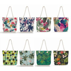 Tropical Beach Tote Bag with Coconut Tree Print Handbag