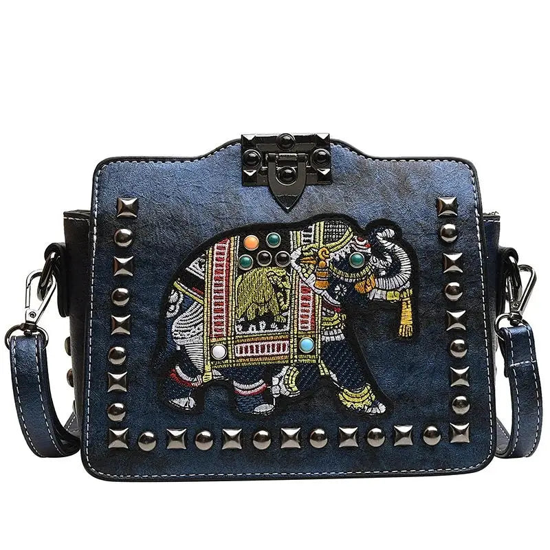 High Tote Women's Handbags Ladies Shoulder Bag Elephant Embroidery Crossbody