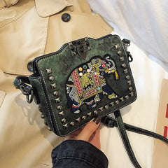 High Tote Women's Handbags Ladies Shoulder Bag Elephant Embroidery Crossbody