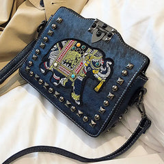 High Tote Women's Handbags Ladies Shoulder Bag Elephant Embroidery Crossbody