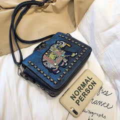 High Tote Women's Handbags Ladies Shoulder Bag Elephant Embroidery Crossbody