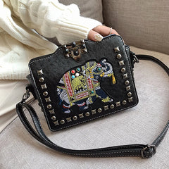 High Tote Women's Handbags Ladies Shoulder Bag Elephant Embroidery Crossbody