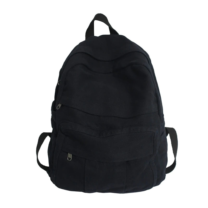 Vintage Canvas Backpack for Female Teen Girls