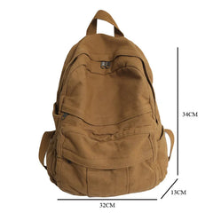 Vintage Canvas Backpack for Female Teen Girls