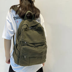 Vintage Canvas Backpack for Female Teen Girls