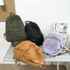 Vintage Canvas Backpack for Female Teen Girls