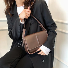 High Vintage Stitching Bags For Women Leather Shoulder Bag