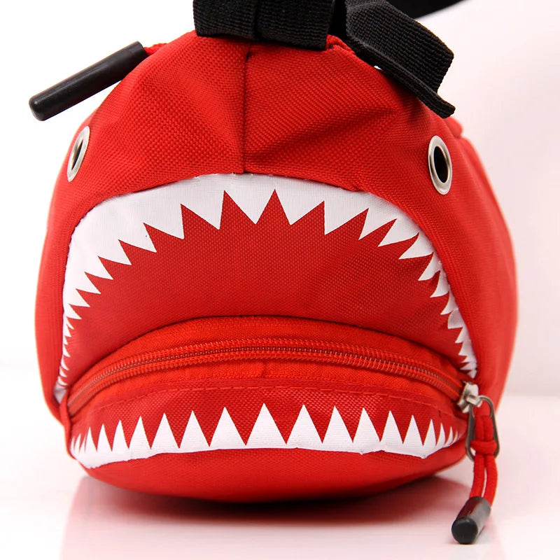 Cartoon Sharks Waist Bag Funny Canvas Shoulder Bag