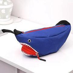 Cartoon Sharks Waist Bag Funny Canvas Shoulder Bag