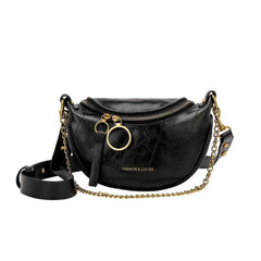 Women's High Waist PU Leather Fanny Pack Crossbody Bag