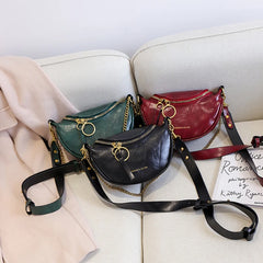 Women's High Waist PU Leather Fanny Pack Crossbody Bag