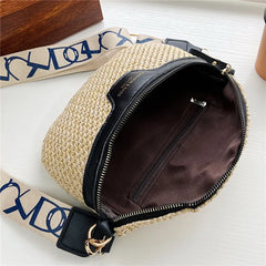 High Waist Bag Straw Women Bags Ladies Shoulder Crossbody Chest Pack