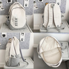 Waterproof Nylon Backpack Women School Bag Teen Girl Shoulder Bag