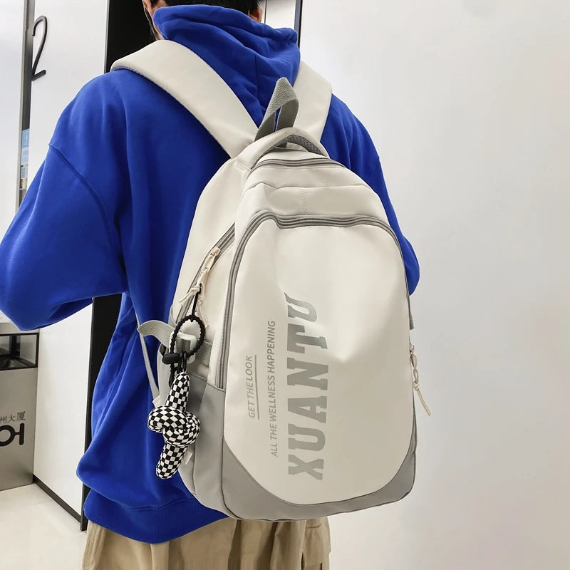 Waterproof Nylon Backpack Women School Bag Teen Girl Shoulder Bag