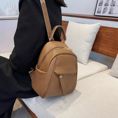 Waterproof Leather Women Backpack College Style Travel Rucksack School Bags