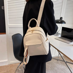 Waterproof Leather Women Backpack College Style Travel Rucksack School Bags