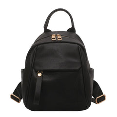 Waterproof Leather Women Backpack College Style Travel Rucksack School Bags