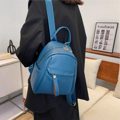 Waterproof Leather Women Backpack College Style Travel Rucksack School Bags