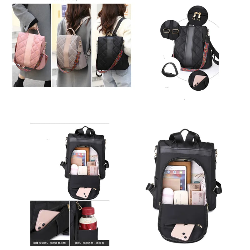 Waterproof Women Backpack Oxford Cloth Shoulder Bags Large School Bags for Girls