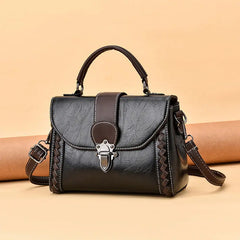 High Weave Tote Women's Handbags PU Leather Vintage Women Shoulder Bag