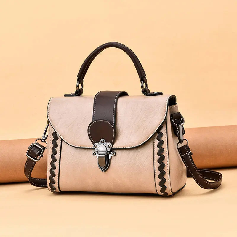 High Weave Tote Women's Handbags PU Leather Vintage Women Shoulder Bag