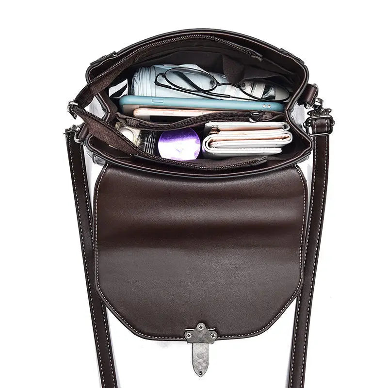 High Weave Tote Women's Handbags PU Leather Vintage Women Shoulder Bag